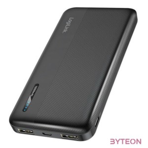 Logilink Powerbank 10 000 mAh, 2x USB-A, USB-C, gyorstöltés funkcióval, fekete