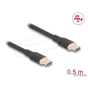 Delock USB 2.0 kábel USB Type-C dugó - dugó PD 3.0 60 W 0,5 m fekete Szilikon