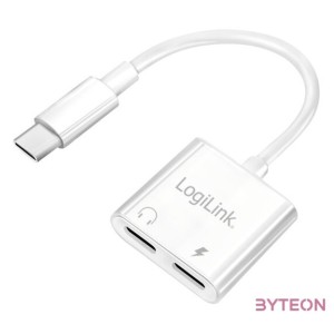 Logilink USB-C adapter PD töltőporttal, 2x USB-C, max. 60 W, fehér