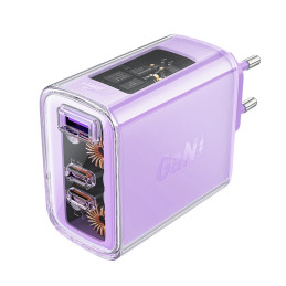 Wall charger Acefast A45, 2x USB-C, 1xUSB-A, 65W PD (purple)