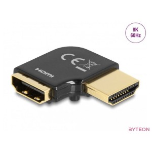 Delock HDMI adapter apa - anya 90 fok balra hajlítva 8K 60 Hz fém
