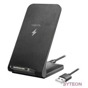 Logilink Okostelefon állvány vezeték nélküli töltés funkcióval, 2 tekercs, 15 W, fekete