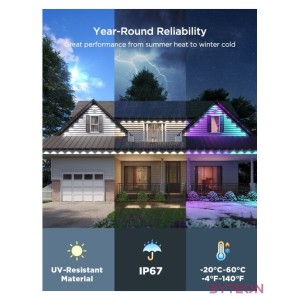 Govee állandó kültéri világítófüzér (30M) Fehér Wifi  Bluetooth vezérléssel