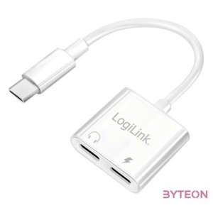 Logilink USB-C adapter PD töltőporttal, 2x USB-C, max. 60 W, fehér