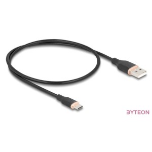 Delock USB 2.0 kábel USB A-típusú dugó - USB Type-C dugó 0,5 m fekete Szilikon