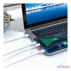 Hoco X74 3in1 gyorstöltő kábel (Type-C, Micro, Lightning), 100W, 1m, fehér