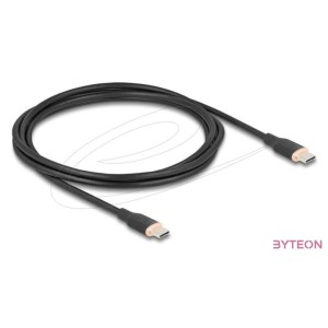 Delock USB 2.0 kábel USB Type-C dugó - dugó PD 3.0 60 W 2,5 m fekete Szilikon