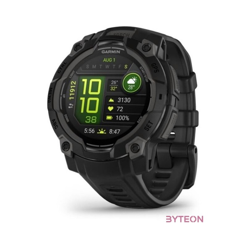 Instinct 3, 50mm AMOLED, Black, grey strap