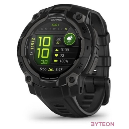 Instinct 3, 50mm AMOLED, Black, grey strap