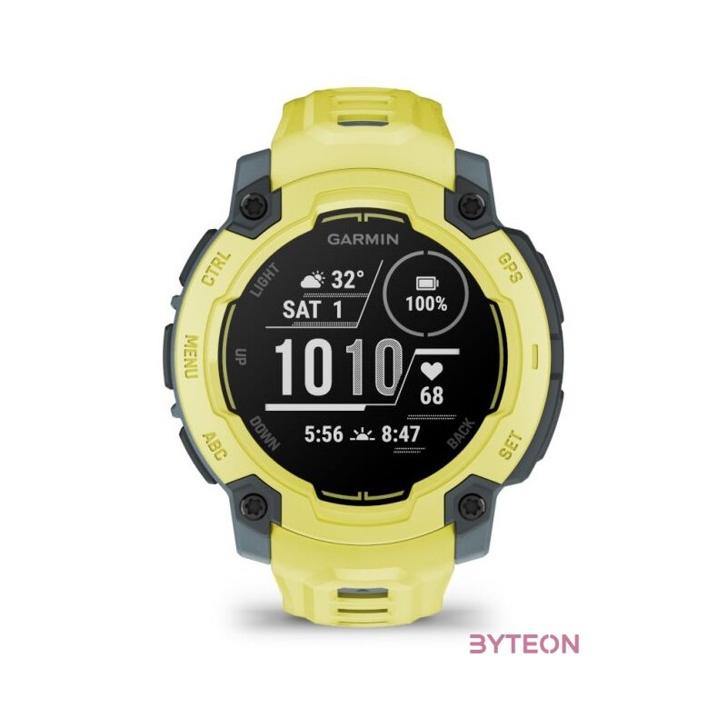 Instinct E, 45mm. Yellow, grey strap