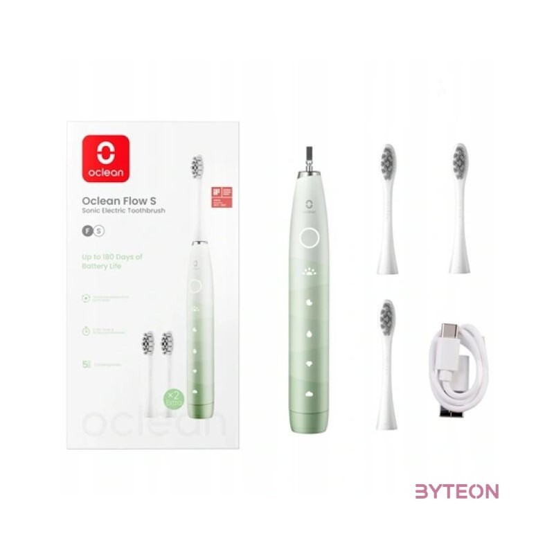 Oclean elektromos fogkefe Flow S (2db fej) Green
