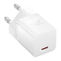 Mini wall charger Baseus GaN5 30W (white)