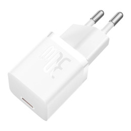 Mini wall charger Baseus GaN5 30W (white)