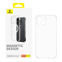 Magnetic Phone Case for iPhone 15 Plus Baseus OS-Lucent Series (Clear)