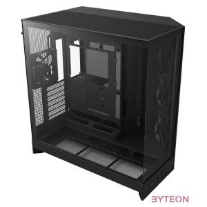 NZXT H9 Flow (2025) All Black Midi Tower ATX Gaming Gehuse schwarz mit Glasfenster