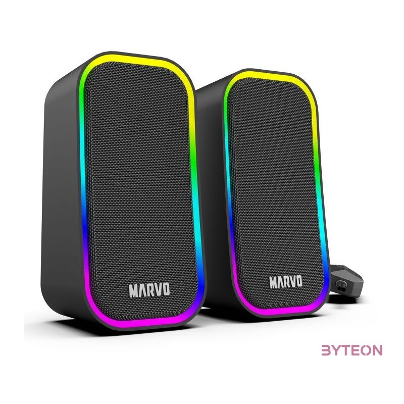 SPK MARVO Havoc 20 vezetékes hangszóró - fekete - RGB viágítás