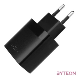 FIXED hálózati töltő, 2USB-A kimenet, 17W  USB,mikro USB kábel, fekete