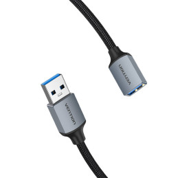 Extension Cable USB 3.0, male USB to female USB-A, Vention 2m (Black)