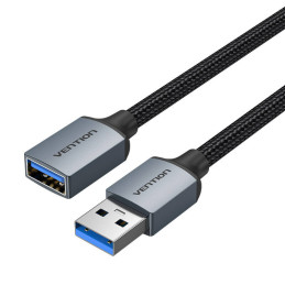 Extension Cable USB 3.0, male USB to female USB-A, Vention 2m (Black)