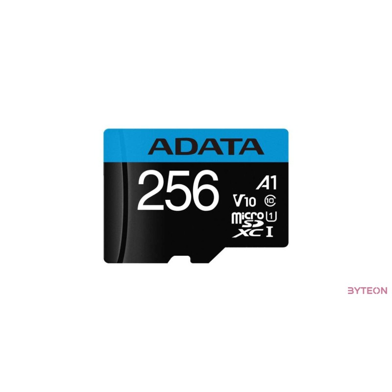 ADATA 256GB SD micro Premier (SDXC Class 10 UHS-I) (AUSDX256GUICL10A1-RA1) memória kártya adapterrel