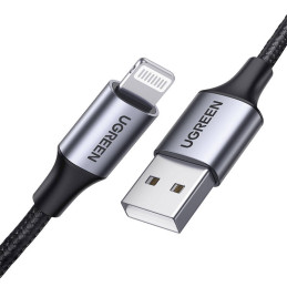 UGREEN USB Lightning kábel, 2.4A US199, 2m (fekete)