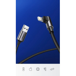 UGREEN US299 szögletes USB villámkábel, MFi, 1 m (fekete)