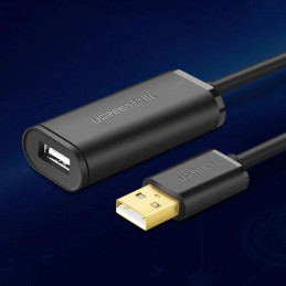 UGREEN US121 USB 2.0 hosszabbító kábel, aktív, 10 m (fekete)