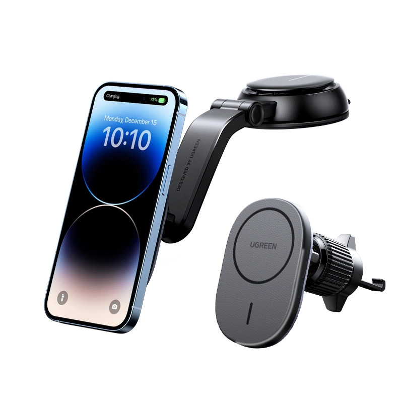 Magnetic Car Mount UGREEN CD345 with charger (black)