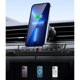 Magnetic Car Mount UGREEN CD345 with charger (black)