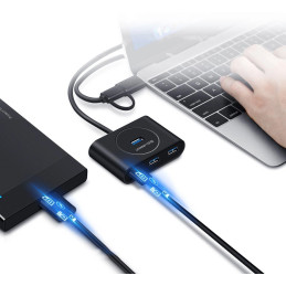 UGREEN USB 4 az 1-ben USB 3.0 hub 0,5 m (fekete)