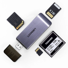 UGREEN 4 az 1-ben USB adapter  SD + microSD kártyaolvasó (ezüst)