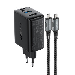 Wall Charger Acefast A17, 65W GaN + kabel USB-C (black)