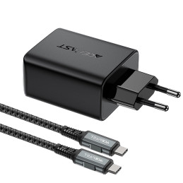 Wall Charger Acefast A17, 65W GaN + kabel USB-C (black)