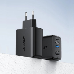 Wall Charger Acefast A17, 65W GaN + kabel USB-C (black)