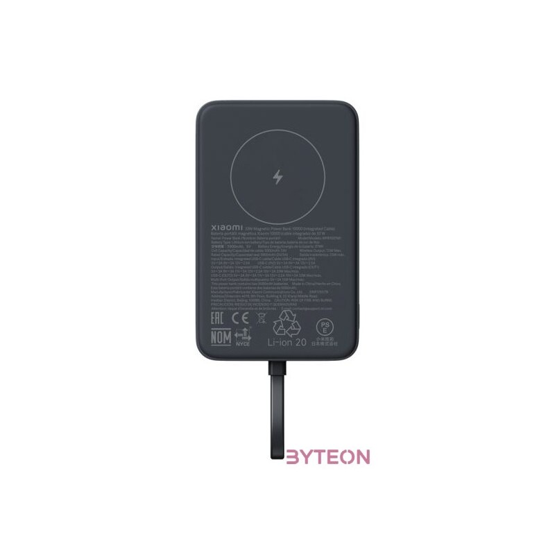 Xiaomi 33W Magnetic Power Bank 10000mAh (Integrated Cable) Gray , BHR9823GL