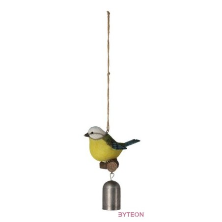 Kismadaras polyresin szélcsengő, kék cinege, 14,5 cm