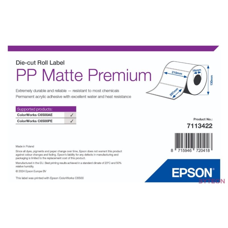 Epson 210mm X 297mm matt 184 címke