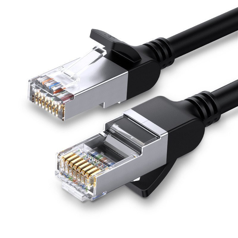 UGREEN hálózati kábel fém csatlakozókkal, Ethernet RJ45, Cat.6, UTP, 10m (fekete)