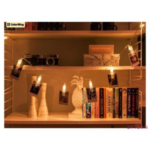 COLORWAY LED füzér fotócsipeszes fényképtartó fényfüzér 20 LED , 3M (CW-LCP-20L30B)