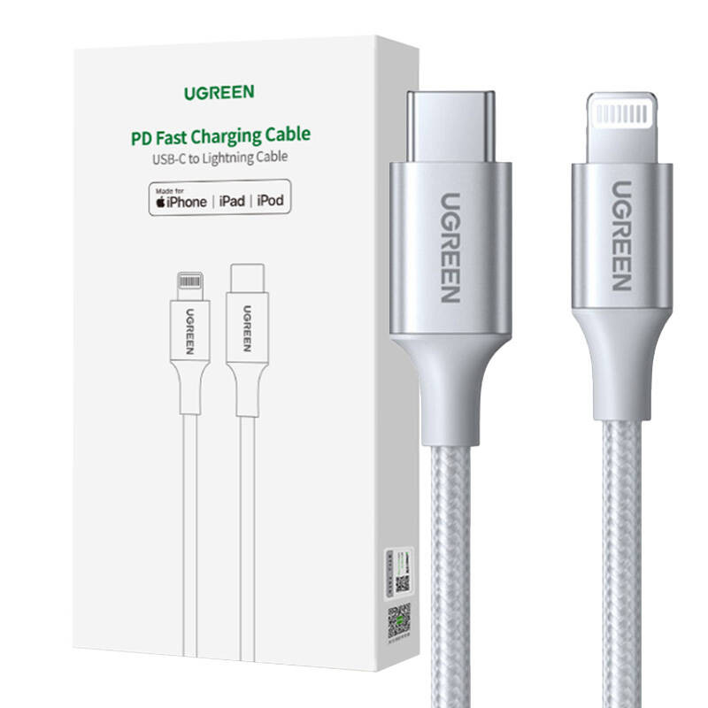 UGREEN 3A US304 Lightning USB-C 2.0 Kábel 1m (ezüst)