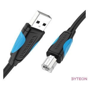 KÁBEL USB-A 2.0 - USB-B 2.0 (fekete), 8m, Vention