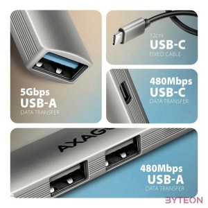AXAGON HUE-STC ALU STRIP USB-C 4 port hub