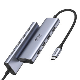 UGREEN CM511 5 az 1-ben adapter USB-C hub 3 porthoz USB3.0 + HDMI + TF / SD (szürke)