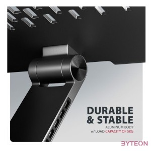 AXAGON STND-LRB stand with 360 rotation for laptops and tablets Black