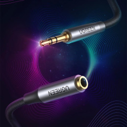 UGREEN AV190 AUX jack 3,5 mm-es audio hosszabbító kábel, 3 m (fekete)