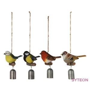 Kismadaras polyresin szélcsengő, kék cinege, 14,5 cm