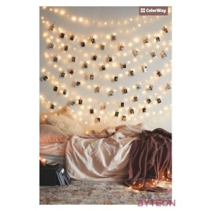 COLORWAY LED füzér fotócsipeszes fényképtartó fényfüzér 20 LED , 3M (CW-LCP-20L30B)