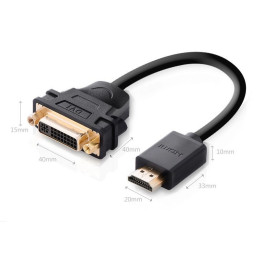 Adapter UGREEN HDMI male to VGA female, 22cm (black)