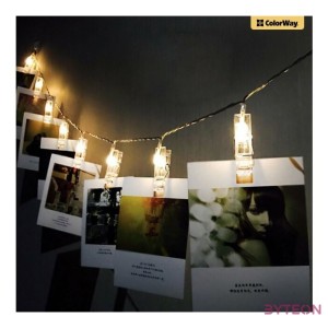 COLORWAY LED füzér fotócsipeszes fényképtartó fényfüzér 20 LED , 3M (CW-LCP-20L30B)