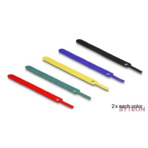 Delock 10. db.-os színes öntapadós kábel szorító szett hossza 150 mm szélessége 12 mm